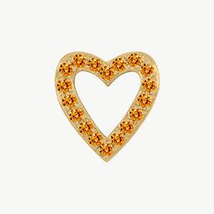 Yellow Gold, Orange Sapphire Charm Bead - Roxanne First