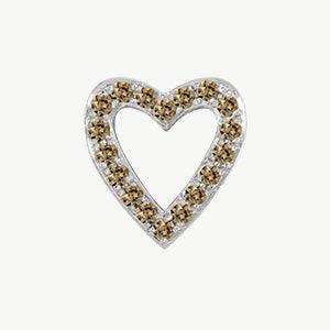 White Gold, Brown Diamond Charm Bead - Roxanne First