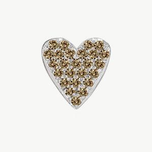 White Gold, Brown Diamond Charm Bead - Roxanne First