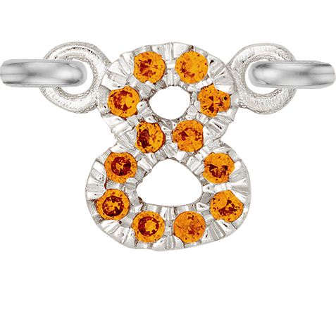 White Gold, Orange Sapphire Number - Roxanne First