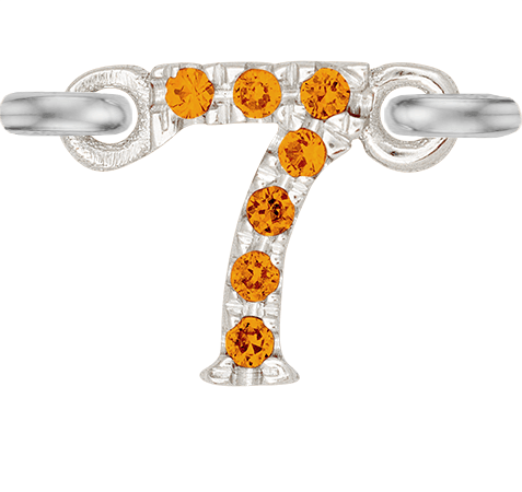 White Gold, Orange Sapphire Number - Roxanne First