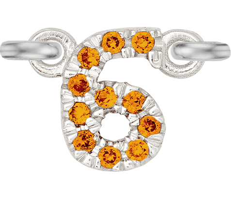 White Gold, Orange Sapphire Number - Roxanne First