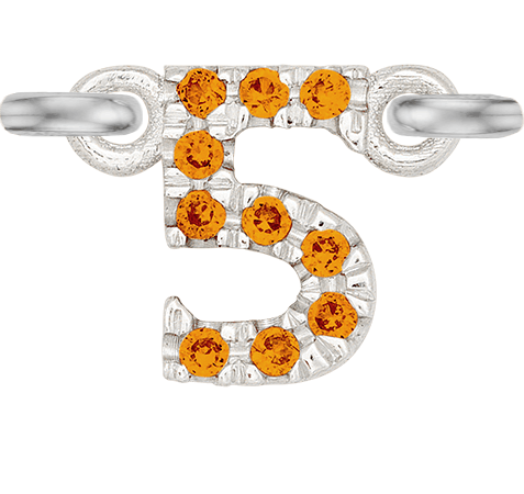 White Gold, Orange Sapphire Number - Roxanne First