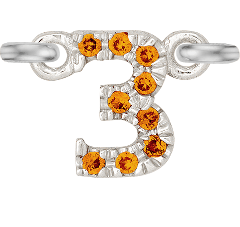 White Gold, Orange Sapphire Number - Roxanne First