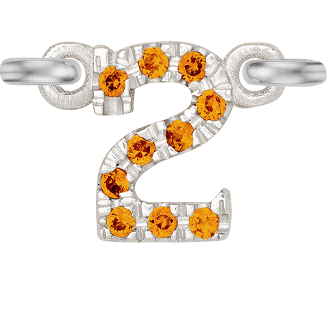 White Gold, Orange Sapphire Number - Roxanne First