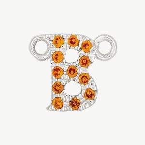 White Gold, Orange Sapphire Letter - Roxanne First