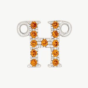 White Gold, Orange Sapphire Letter - Roxanne First