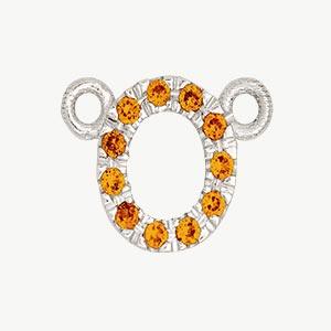 White Gold, Orange Sapphire Letter - Roxanne First