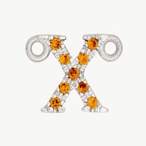 White Gold, Orange Sapphire Letter