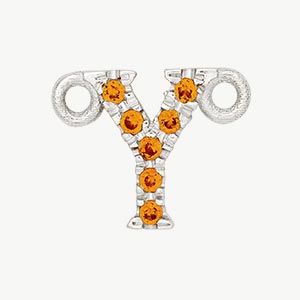 White Gold, Orange Sapphire Letter