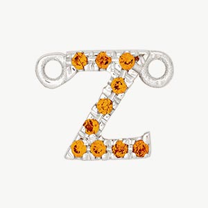 White Gold, Orange Sapphire Letter