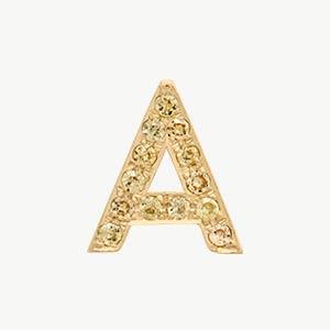 Yellow Gold, Yellow Sapphire Letter Bead - Roxanne First