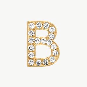 Yellow Gold, White Diamond Letter Bead - Roxanne First