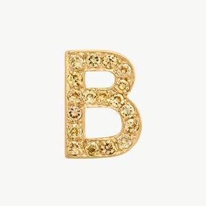 Yellow Gold, Yellow Sapphire Letter Bead - Roxanne First