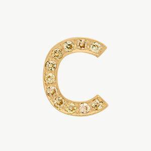 Yellow Gold, Yellow Sapphire Letter Bead - Roxanne First