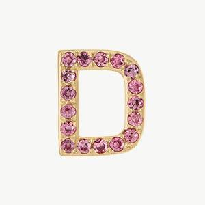 Yellow Gold, Pink Sapphire Letter Bead - Roxanne First