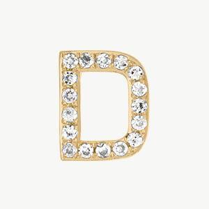 Yellow Gold, White Diamond Letter Bead - Roxanne First