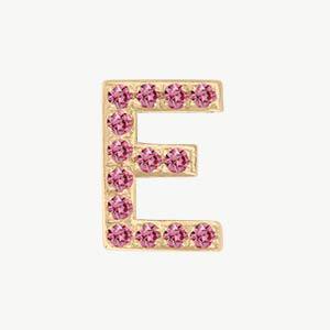 Yellow Gold, Pink Sapphire Letter Bead - Roxanne First