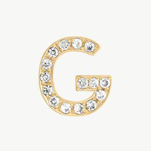 Yellow Gold, White Diamond Letter Bead - Roxanne First