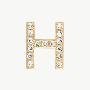 Yellow Gold, White Diamond Letter Bead - Roxanne First