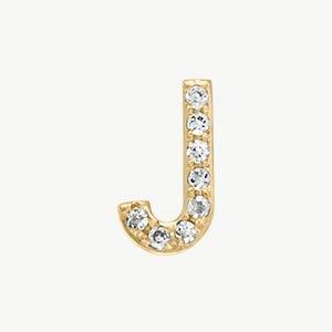 Yellow Gold, White Diamond Letter Bead - Roxanne First