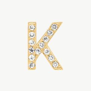 Yellow Gold, White Diamond Letter Bead - Roxanne First