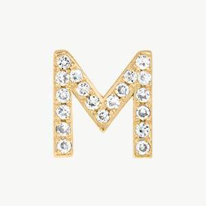 Yellow Gold, White Diamond Letter Bead - Roxanne First