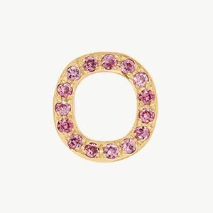 Yellow Gold, Pink Sapphire Letter Bead - Roxanne First