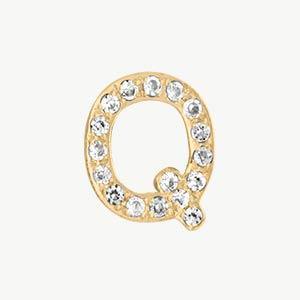 Yellow Gold, White Diamond Letter Bead - Roxanne First