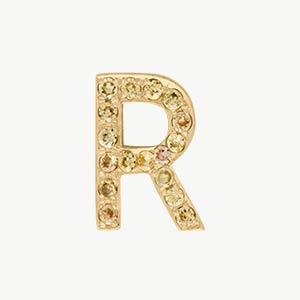 Yellow Gold, Yellow Sapphire Letter Bead - Roxanne First