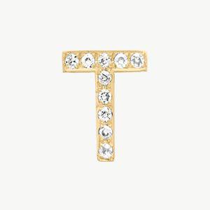 Yellow Gold, White Diamond Letter Bead - Roxanne First