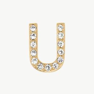 Yellow Gold, White Diamond Letter Bead - Roxanne First