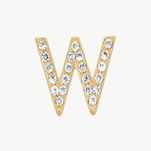 Yellow Gold, White Diamond Letter Bead