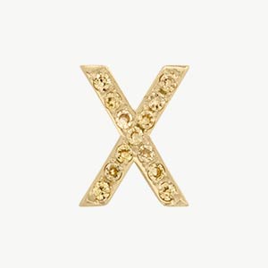 Yellow Gold, Yellow Sapphire Letter Bead