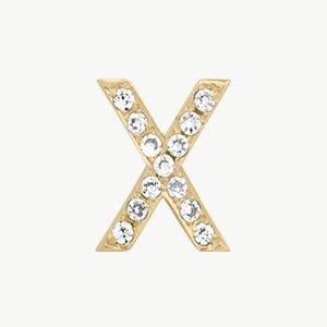 Yellow Gold, White Diamond Letter Bead