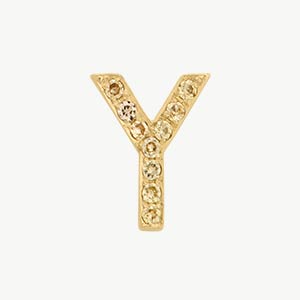 Yellow Gold, Yellow Sapphire Letter Bead