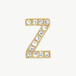 Yellow Gold, White Diamond Letter Bead