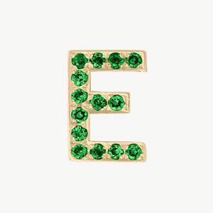 Yellow Gold, Green Garnet Letter Bead - Roxanne First