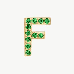 Yellow Gold, Green Garnet Letter Bead - Roxanne First