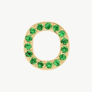 Yellow Gold, Green Garnet Letter Bead - Roxanne First