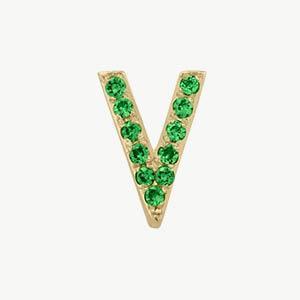 Yellow Gold, Green Garnet Letter Bead - Roxanne First