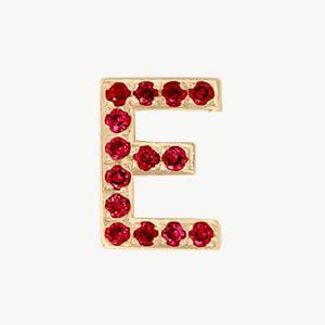 Yellow Gold, Ruby Letter Bead - Roxanne First