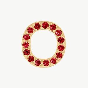 Yellow Gold, Ruby Letter Bead - Roxanne First