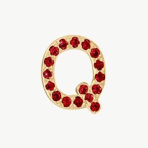 Yellow Gold, Ruby Letter Bead - Roxanne First