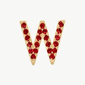 Yellow Gold, Ruby Letter Bead