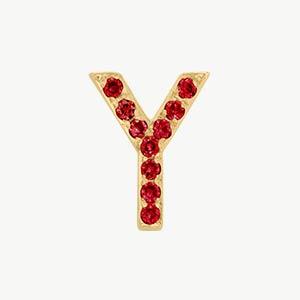 Yellow Gold, Ruby Letter Bead