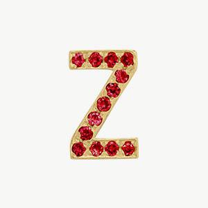 Yellow Gold, Ruby Letter Bead