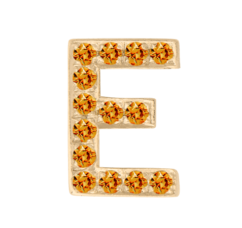 Yellow Gold, Orange Sapphire Letter Bead - Roxanne First