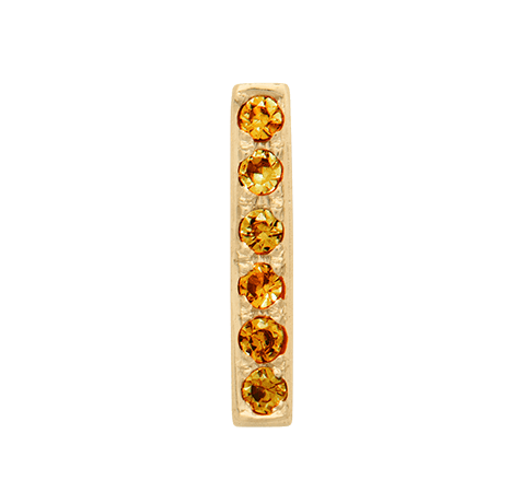 Yellow Gold, Orange Sapphire Letter Bead - Roxanne First