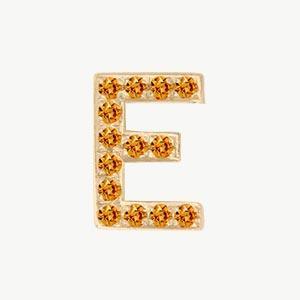 Yellow Gold, Orange Sapphire Letter Bead - Roxanne First